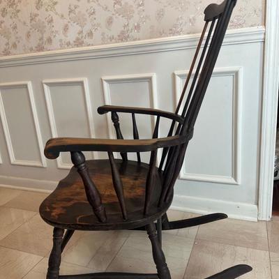 Windsor-Style Wooden Rocking Chair