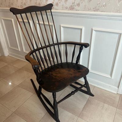 Windsor-Style Wooden Rocking Chair