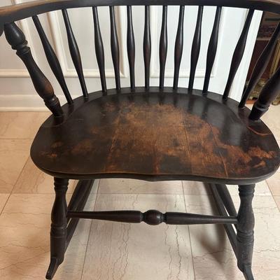 Windsor-Style Wooden Rocking Chair