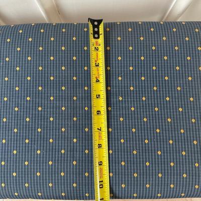 Upholstered Bench with Wrought Iron Scroll Base