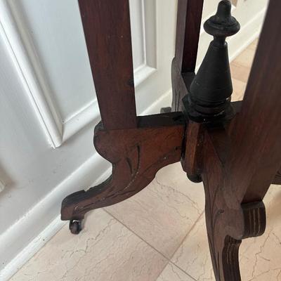 Antique Marble-Top Parlor Table on Casters