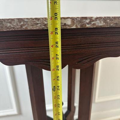 Antique Marble-Top Parlor Table on Casters