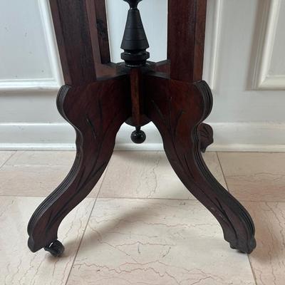 Antique Marble-Top Parlor Table on Casters