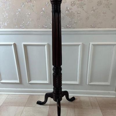 Vintage Turned Wood Pedestal Stand