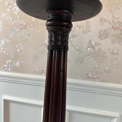 Vintage Turned Wood Pedestal Stand