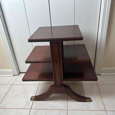 Three-Tier Dark Wood Accent Table