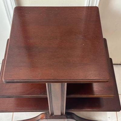 Three-Tier Dark Wood Accent Table