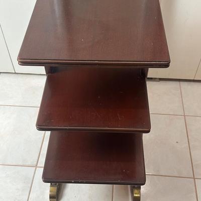 Three-Tier Dark Wood Accent Table