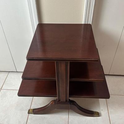 Three-Tier Dark Wood Accent Table