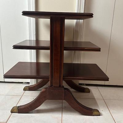 Three-Tier Dark Wood Accent Table