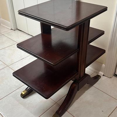 Three-Tier Dark Wood Accent Table