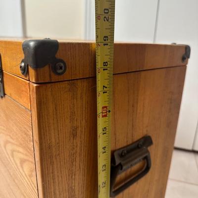 Wooden Tool Chest with Lift-Top Lid