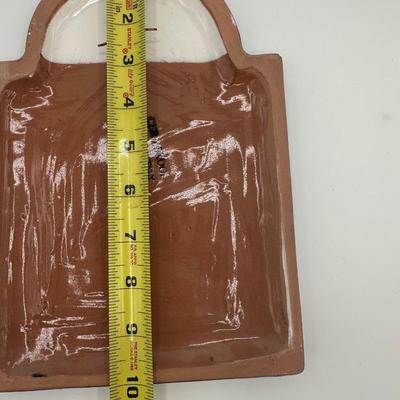 Vintage Hand Crafted & Painted Italian Artisan Heavy Clay Cute Bunny Wall Hanging Plaque