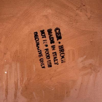 Vintage Hand Crafted & Painted Italian Artisan Heavy Clay Cute Bunny Wall Hanging Plaque