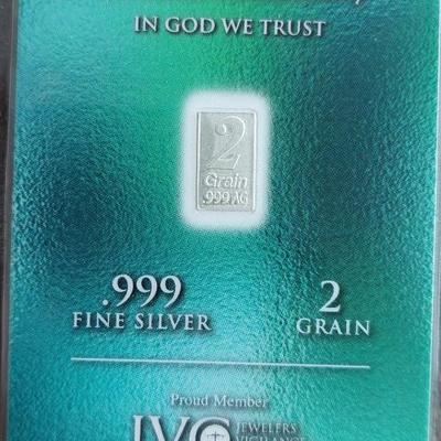 2 grain silver Bar