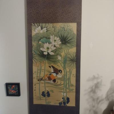 Vintage Asian Theme Fabric Wall Decor Choice A