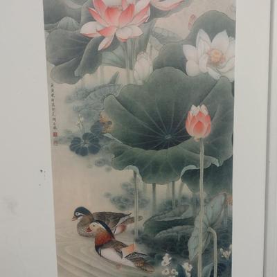 Vintage Asian Theme Fabric Wall Decor Choice B