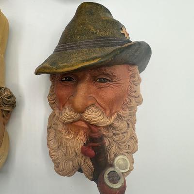 Bossons Chalkware Character Wall Masks, England, Group of Four