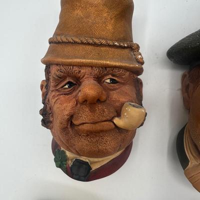 Bossons Chalkware Character Wall Masks, England, Group of Four