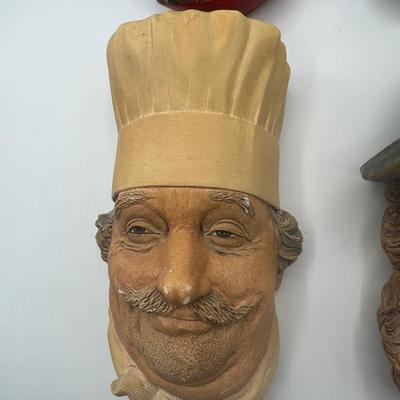 Bossons Chalkware Character Wall Masks, England, Group of Four