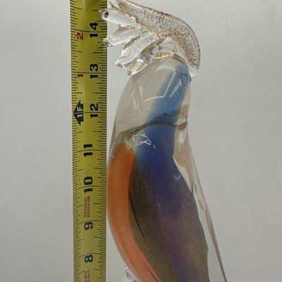 Murano Art Glass Parrot Sculpture, Made in Italy
