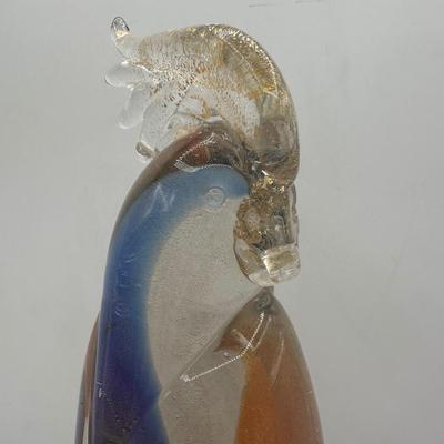 Murano Art Glass Parrot Sculpture, Made in Italy