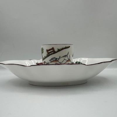 Crown Staffordshire Hunting Scene Bone China Decanter Set, England, 5 Pieces