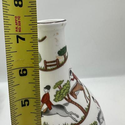 Crown Staffordshire Hunting Scene Bone China Decanter Set, England, 5 Pieces