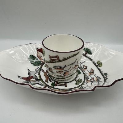 Crown Staffordshire Hunting Scene Bone China Decanter Set, England, 5 Pieces