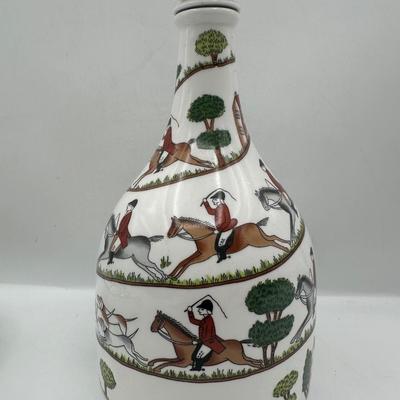 Crown Staffordshire Hunting Scene Bone China Decanter Set, England, 5 Pieces