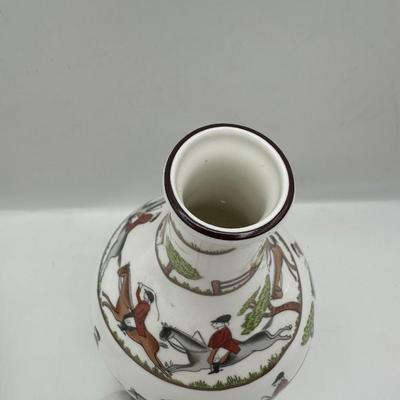 Crown Staffordshire Hunting Scene Bone China Decanter Set, England, 5 Pieces