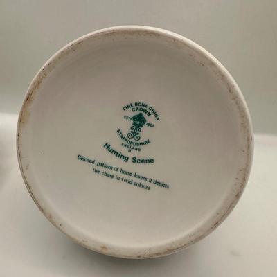 Crown Staffordshire Hunting Scene Bone China Decanter Set, England, 5 Pieces