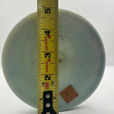 Hand-Blown Opaline Glass Vase with Hand-Painted Floral Decoration