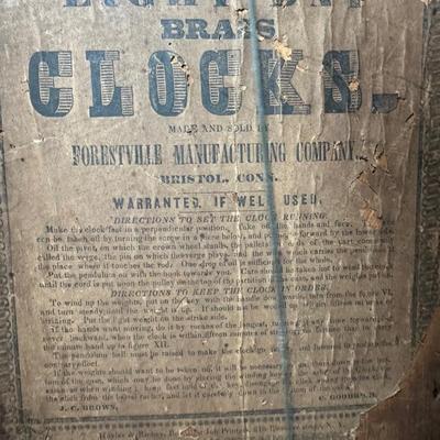 Antique Forestville Manufacturing Co. Eight-Day Wood Wall Clock