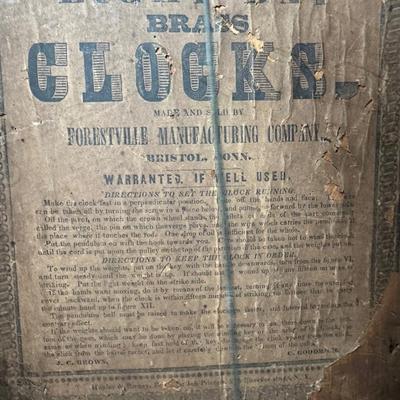 Antique Forestville Manufacturing Co. Eight-Day Wood Wall Clock