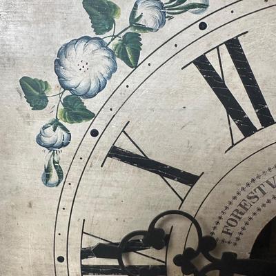 Antique Forestville Manufacturing Co. Eight-Day Wood Wall Clock