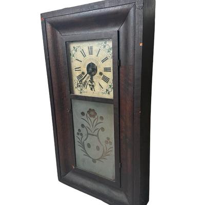 Antique Forestville Manufacturing Co. Eight-Day Wood Wall Clock