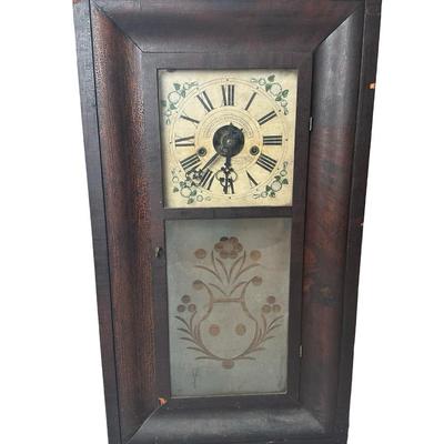 Antique Forestville Manufacturing Co. Eight-Day Wood Wall Clock