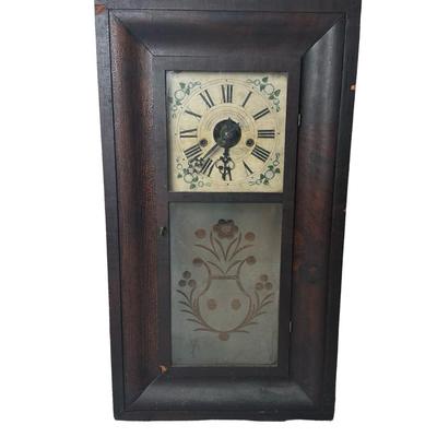 Antique Forestville Manufacturing Co. Eight-Day Wood Wall Clock