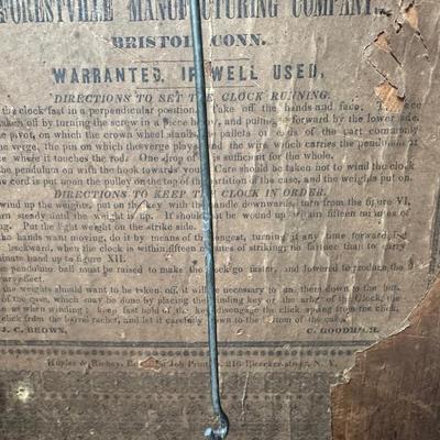 Antique Forestville Manufacturing Co. Eight-Day Wood Wall Clock
