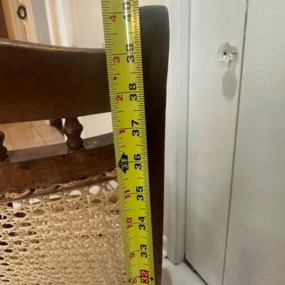 Wood Cane Seat Rocking Chair with Curved Arms