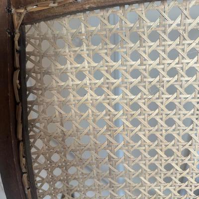 Wood Cane Seat Rocking Chair with Curved Arms