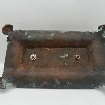 Ornate Cast Metal Double Inkwell Ink Holder