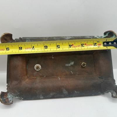 Ornate Cast Metal Double Inkwell Ink Holder