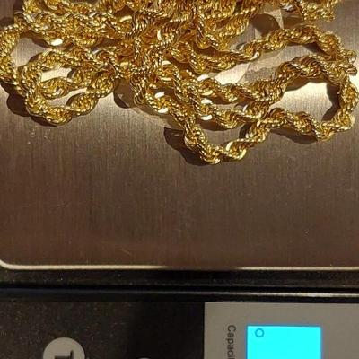 14k Yellow Gold Filled Rope Chain Necklace (3.2 mm, 30 inch)