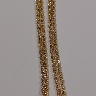 14k Yellow Gold Filled Rope Chain Necklace (3.2 mm, 30 inch)