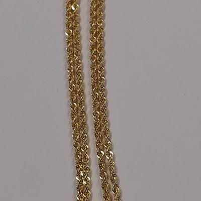 14k Yellow Gold Filled Rope Chain Necklace (3.2 mm, 30 inch)