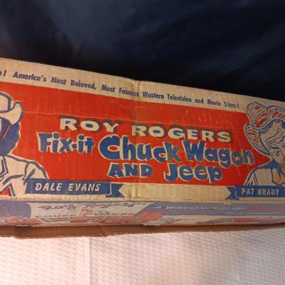 ROY ROGERS FIX-IT CHUCK WAGON AND JEEP TOY BY IDEAL IN GREAT SHAPE!