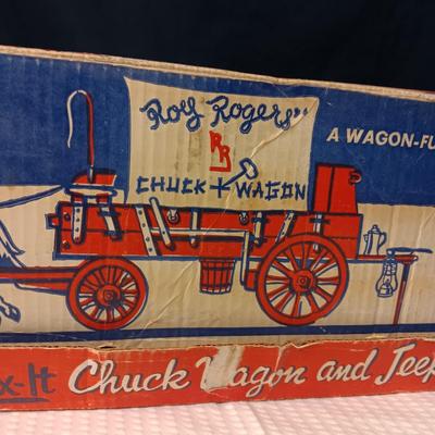 ROY ROGERS FIX-IT CHUCK WAGON AND JEEP TOY BY IDEAL IN GREAT SHAPE!