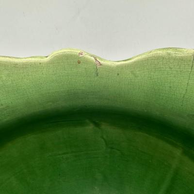 Vintage Majolica Glazed Jardiniere with Drip Glaze